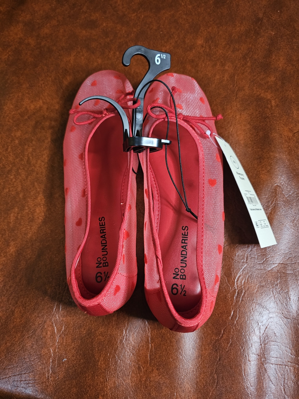 No Boundaries Women's Red Mesh Ballet Flats Size 6 1/2